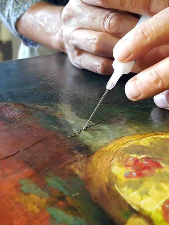 Syringe injecting painting